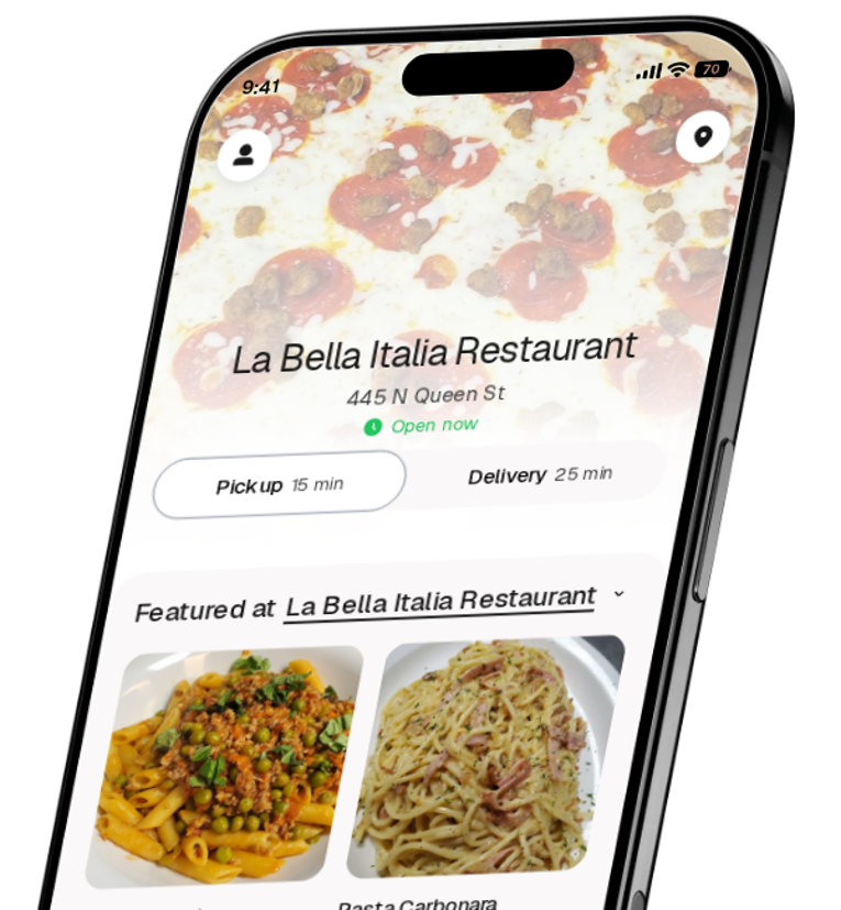 La Bella Italia Restaurant app preview